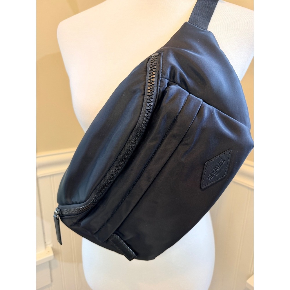 MZ Wallace Black Large Bleecker Convertible Sling Belt Bag Large Unisex Travel